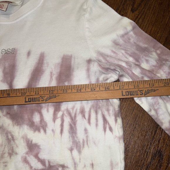 Guess White Long Sleeve Fitted Top Custom Dyed with Silver Bling Logo Size XL - Picture 10 of 12